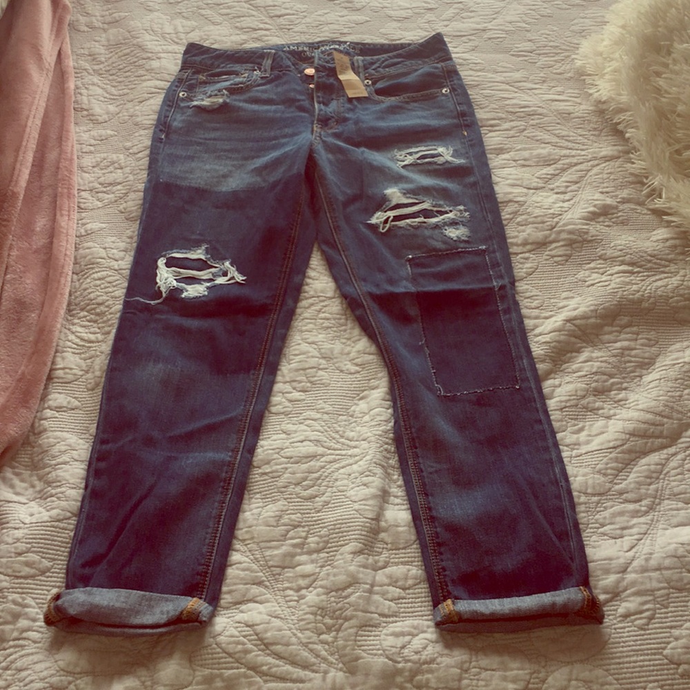 Tomgirl patchwork distressed jeans
